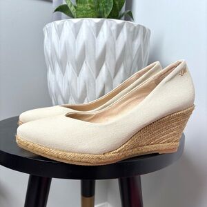 Viscata Roses Canvas V Cut Espadrille Wedges
